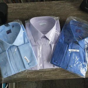 * NEW * Trio of Modena French cuff dress shirts (19"/20" 34/35)